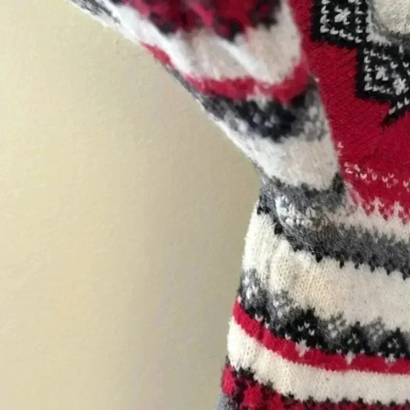 ❤️2/$50❤️[S]Eddie Bauer Cotton Blend High Neck Mixed Colour Knit Button Sweater - Picture 5 of 7